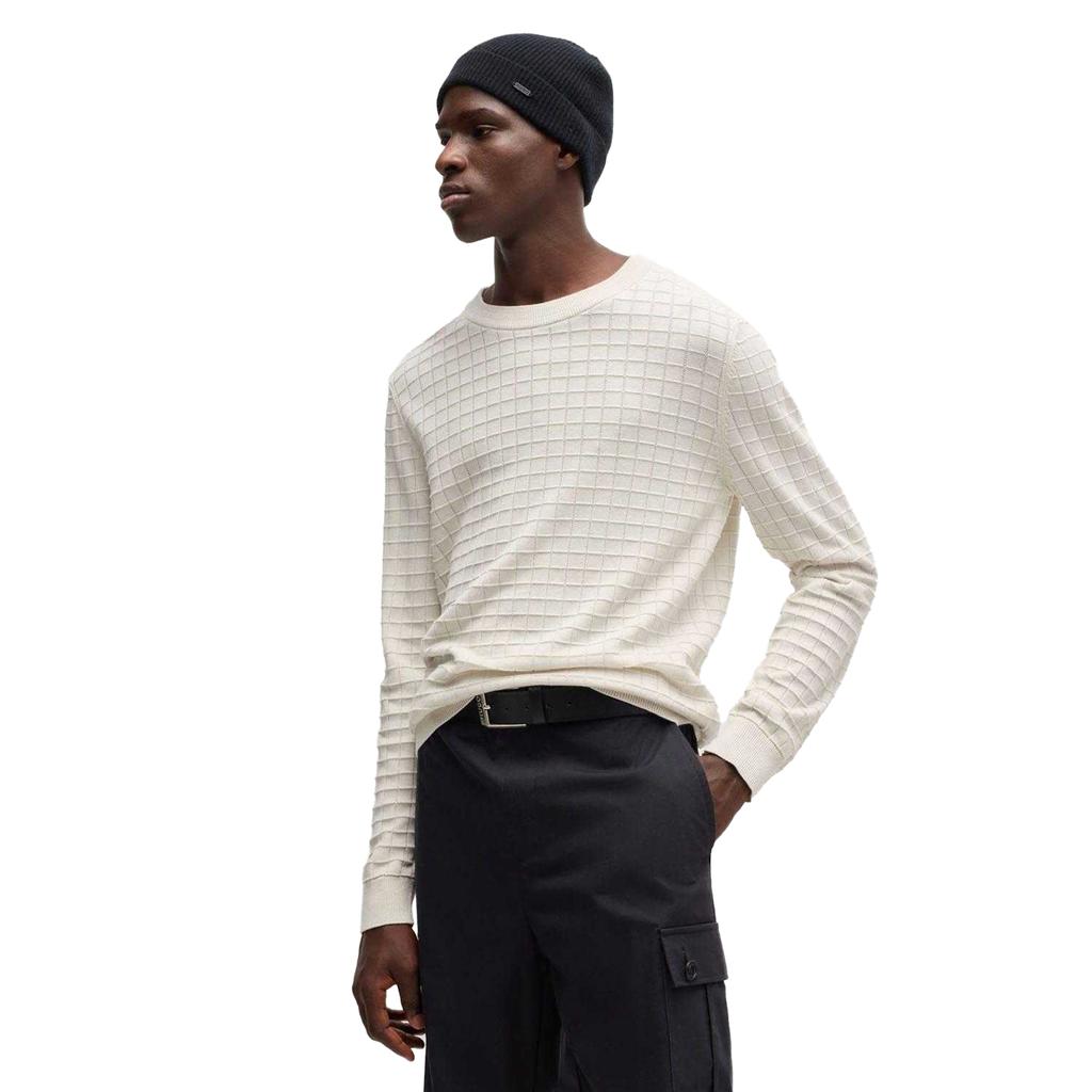 Hugo Mens Scoult Grid Cotton Sweater Top