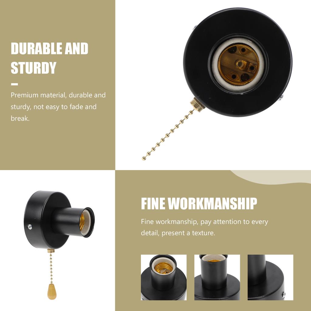  Ceiling Bedside Light Switch Wire The Lamp Holder with Pull Chain Stainless Steel Pullswitch