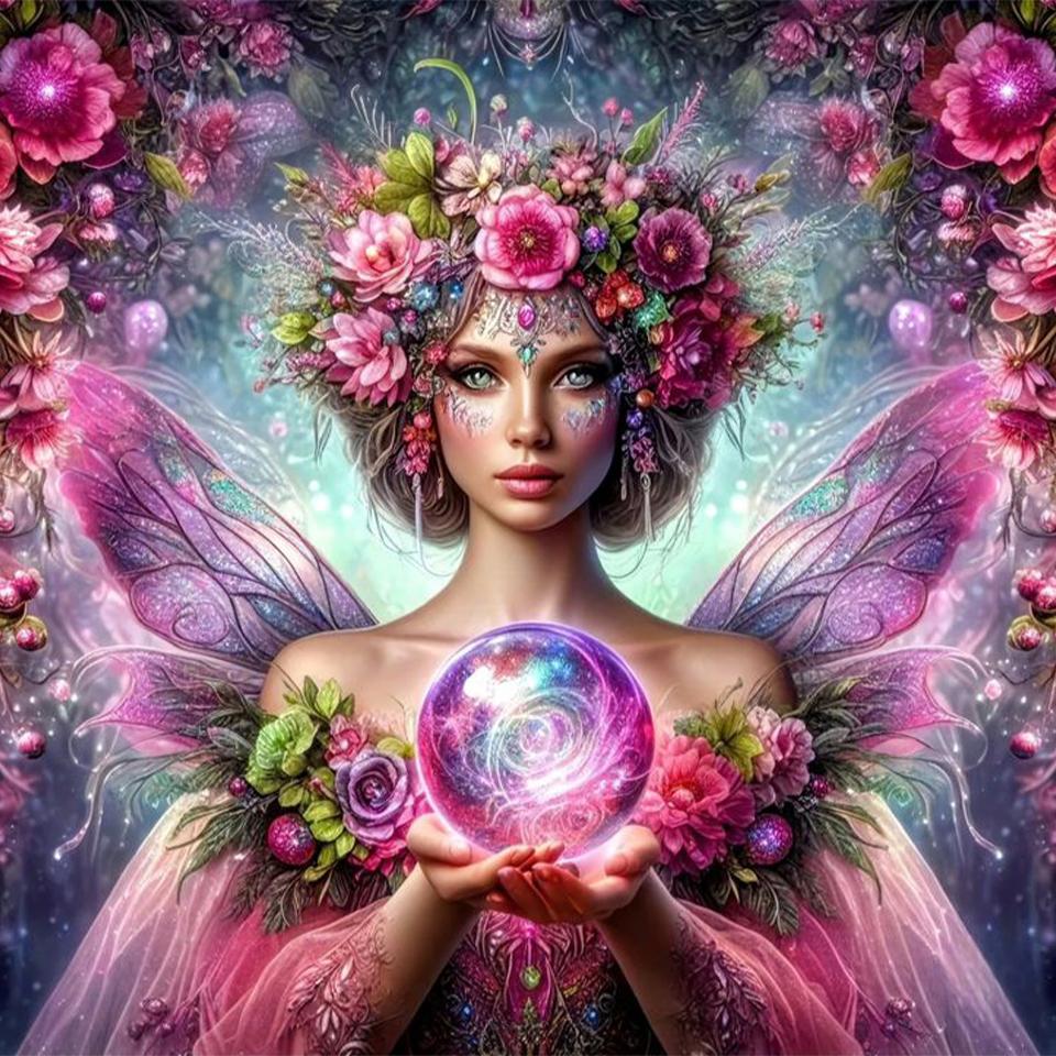 Cute Elf Girl Diamond Painting Set Flower Fairy Flower Cross Embroidery Handmade Mosaic DIY Art Designer Home Decor Gift