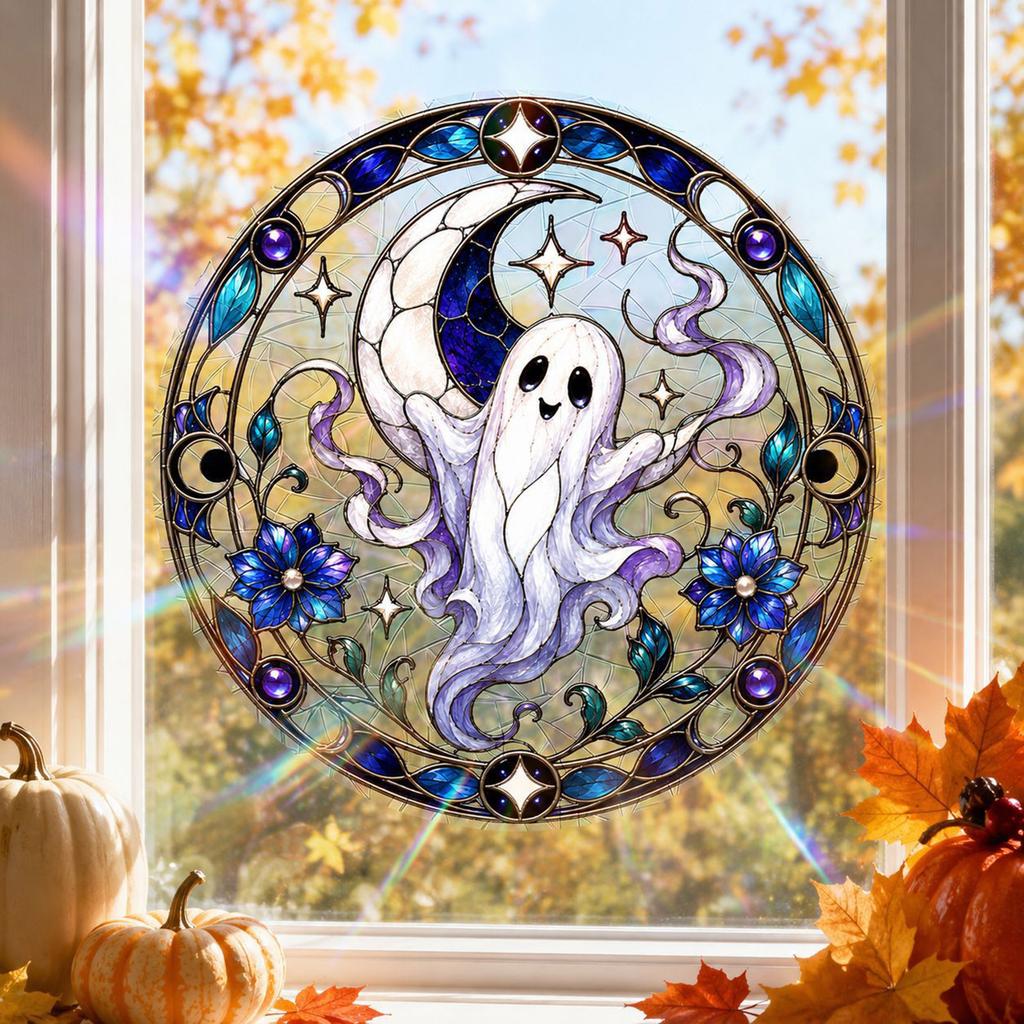 Halloween Witch Static Cling Window Decals Moon Decor 3030 cm
