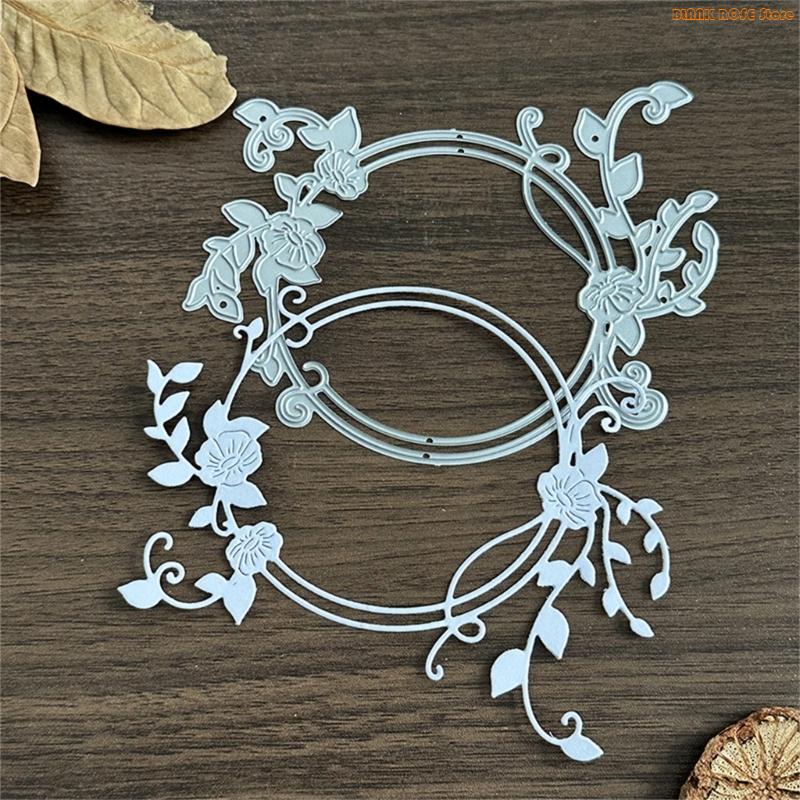 K1AE Flower Wreath Cutting Dies Carbon Steel Die Cut for Card Making Scrapbooking