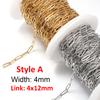 No Fade 1meter 4mm Stainless Steel Chain Cable Gold Chains for Necklace Bracelet Anklet Jewelry Making Components Wholesale DIY