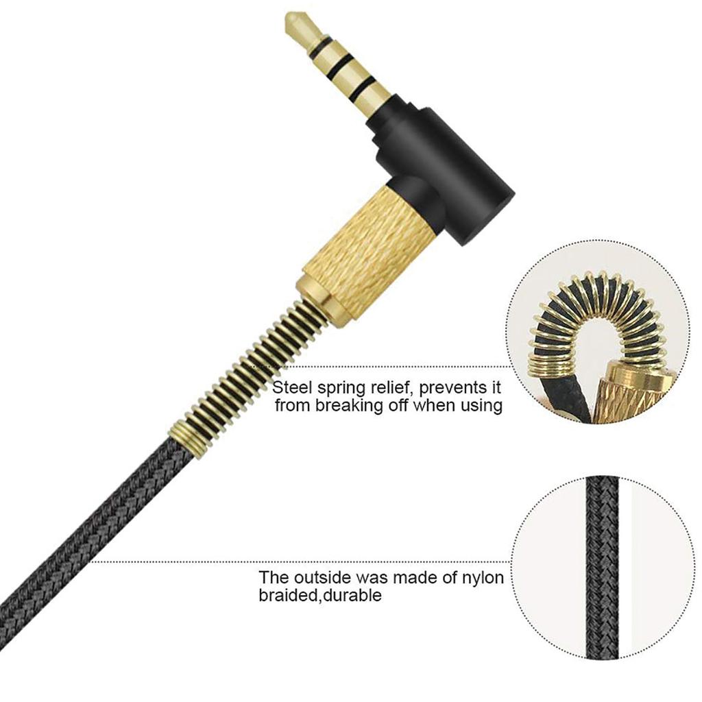 Cablu căști de 2,5 mm la 3,5 mm pentru K450/451/450/480 Q460 Cablu căști Rezistent la uzură Cablu căști împletit din nailon
