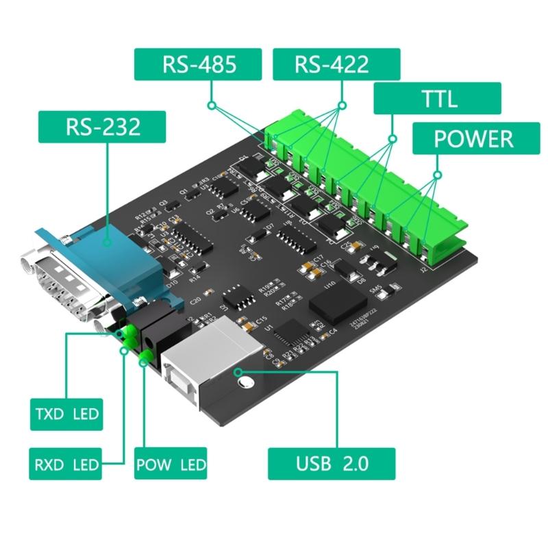 Industrial USB To Serial Converter Supports USB To RS232 422 232 Multiple Devices Applicable for Industrial