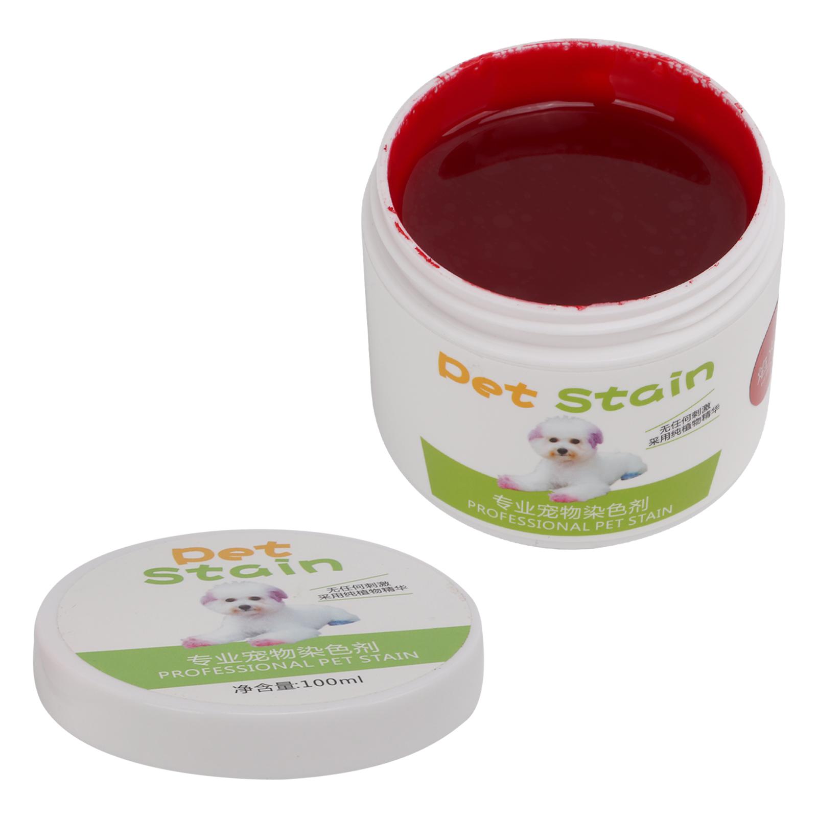 Teinture pour poils de chien, couleurs vives, conception à large bouche, teinture Semi-permanente sûre pour chiens de compagnie, 100g white