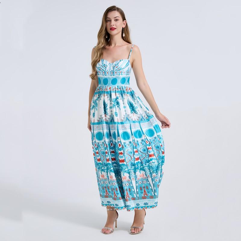 Sleeveless Strap Plus Size Sexy Floral New In Dresses for Women Casual Maxi Long Summer Dress