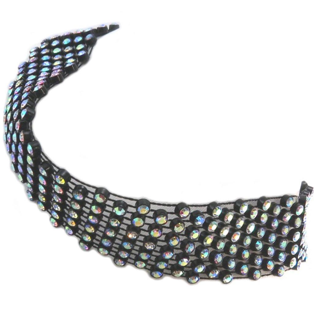 Les Trésors De Lily [P4842] - Ras de Cou Créateur 'Sissi' blanc boréal noir - 2. 5 cm