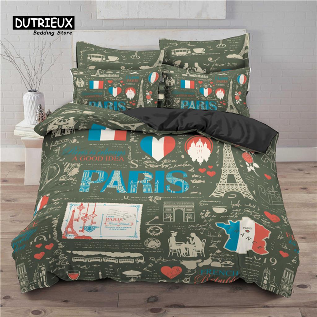 

Luxury 3D Eiffel Tower Print Home Living Comfortable Duvet Cover Pillowcase Kid Bedding Set Queen and King EU/US/AU/UK Size EU single(135x200cm)