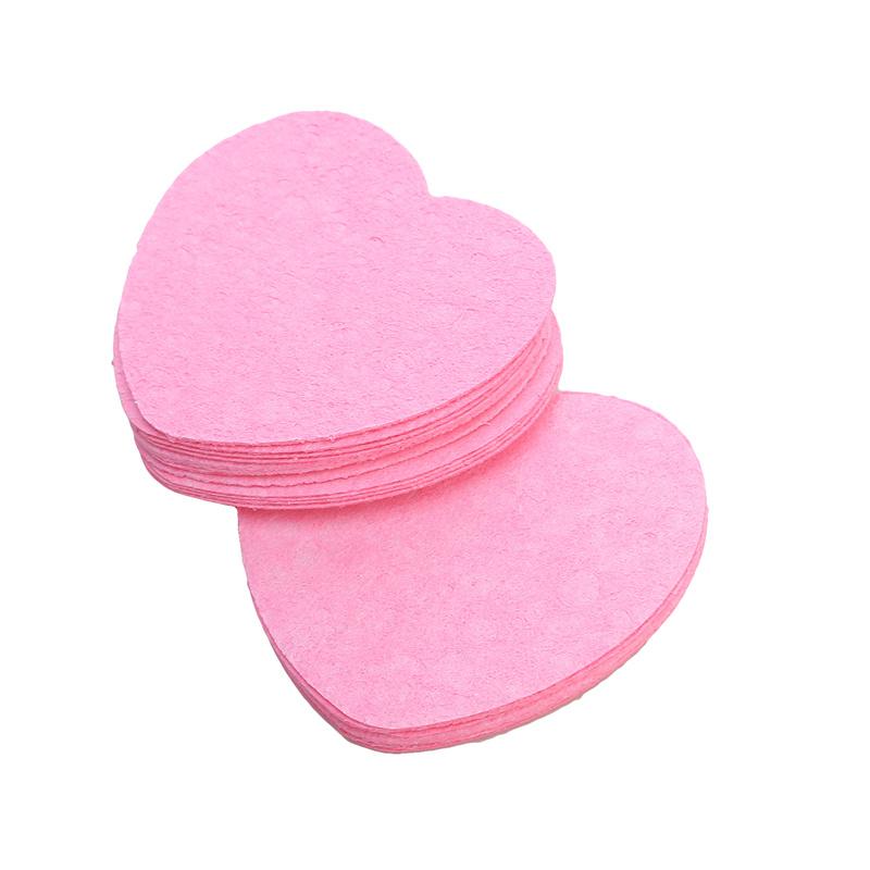 20Pcs Heart Shaped Compressed Facial Sponges Cute Reusable Face Washing Sponges