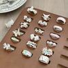 Yunjian Streamer Sweet Wind Niche Design Butterfly Flower Ring Female Enamel Hollow Stacked Ring Tide