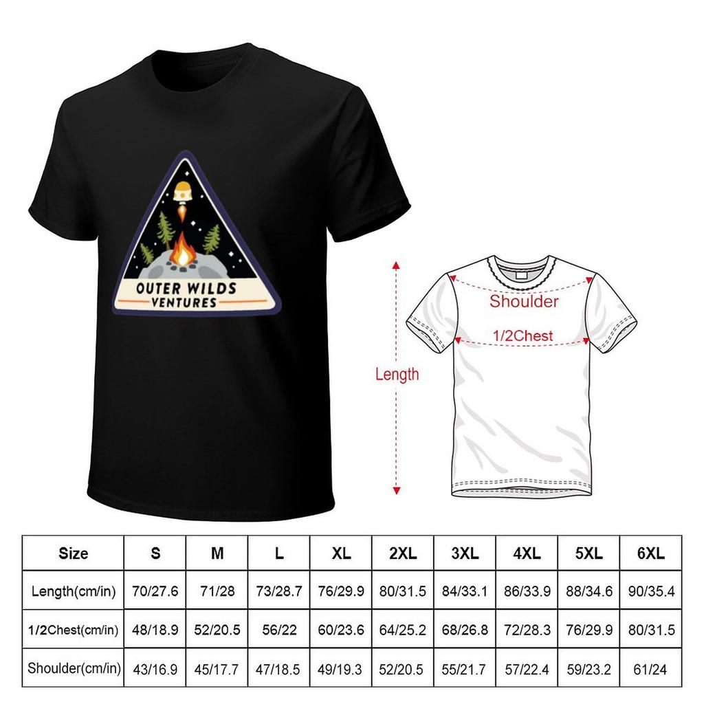 Outer Wilds Ventures TShirt Plain Quick Drying Anime Figures Plain Black T Shirts Men