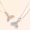 Fashion Zircon Fish Tail Necklace Mermaid Dolphin Pendant Collarbone Chain Jewelry