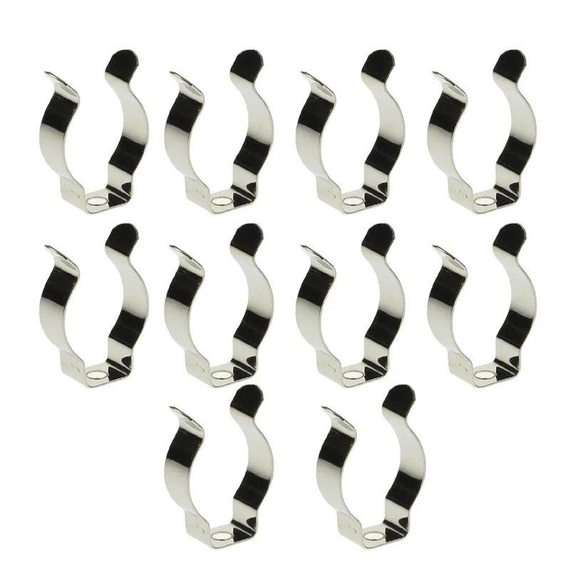 10Pcs Fixing Clips Spring Terry Clip Heavy Duty Base Tool Lamp Tube Clip Clamp Holders T8/T10 Pipes Clamp for 25mm/32mm Dia Tube