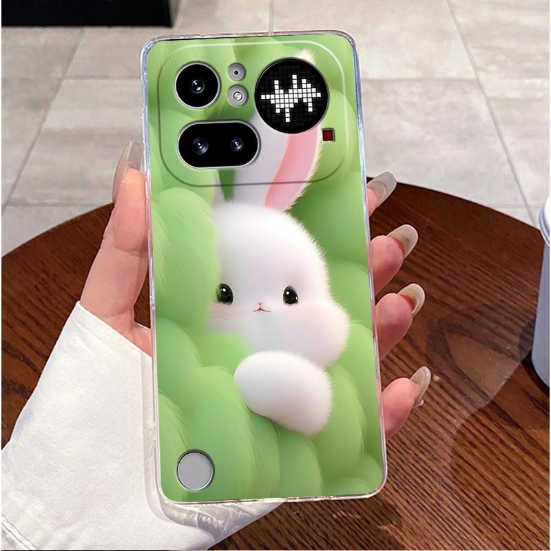 Für Nothing Phone 4a Pro Hülle Klar Luxus Niedlich Liebes Hase Lustig TPU Weiches Silikon Rückseite Für Nothing Phone4A Pro Gehäuse