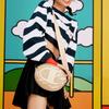 New Champion Melting Sadness Collaboration Fabric Round Bag, Crossbody Bag, Shoulder Bag Regular Unisex Green U2CACPU55