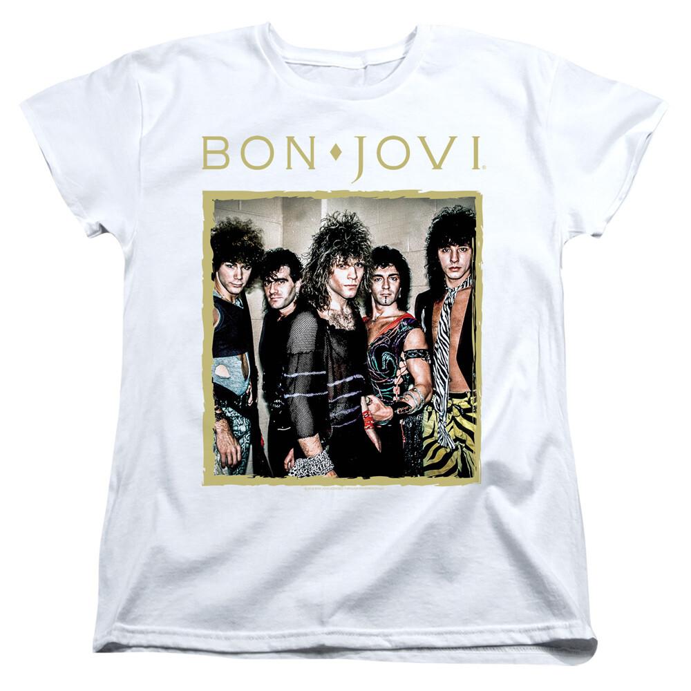 

26 Bon Jovi Framed Womens T Shirt Licensed Rock N Roll Band Music Tee Ladies White Unisex T-Shirt XXXXL