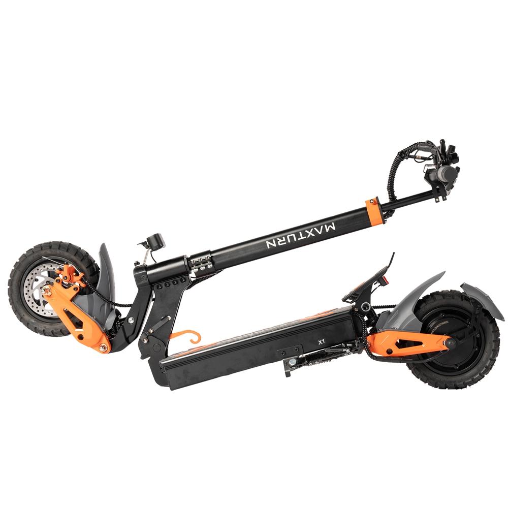 Electric Scooter Maxturn X1 10" Tire 1000W Motor Dual Disc Brakes 48V 15,6AH Foldable E- Scooter For Adult Max Laod 120kg