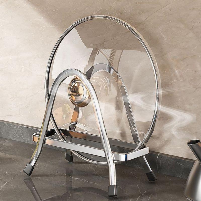 Premium Edelstahl Küchenbrett Halter Verdickter Klebe Schneidebrettständer Arbeitsplatten Organizer zur Aufbewahrung von Topfdeckeln