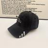 Washed and old embroidered baseball cap soft top three bars cap men's and women's retro versatile face small visor