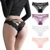 [Ulogu] All-Lace Shorts for Women, 4-Piece Set, Cross Straps, Sheer, Ribbon Included, Butt-Enhancing, Sexy Floral Lace, Stretchy, Breathable, Multicol