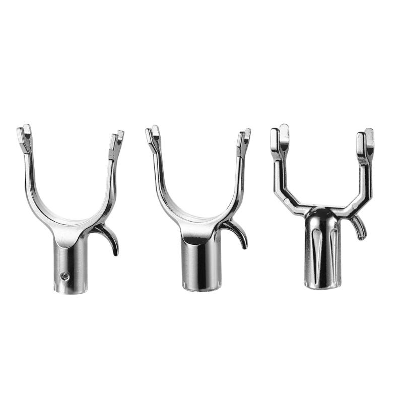 Aluminum Alloy Clothes Rod Joint Clothes Fork Head Closet Poles End Replacement Utility Hook for Home and Dormitory Use