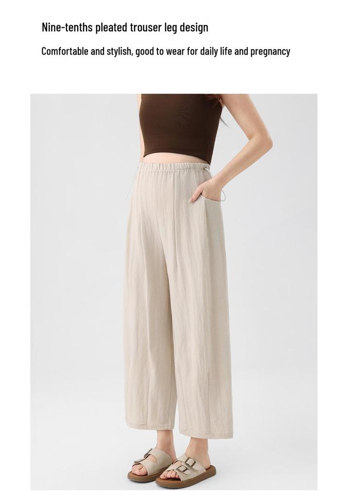 Spring-Summer 2026 Maternity Wide-Leg Pants - Comfortable, No Belly Tightening