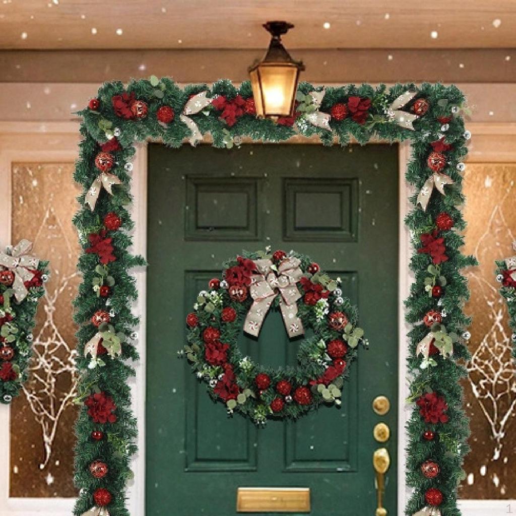 Christmas Wreath Door Artificial Ornament for Front Xmas Decoration