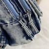 Washed denim backpack women go out small backpack
