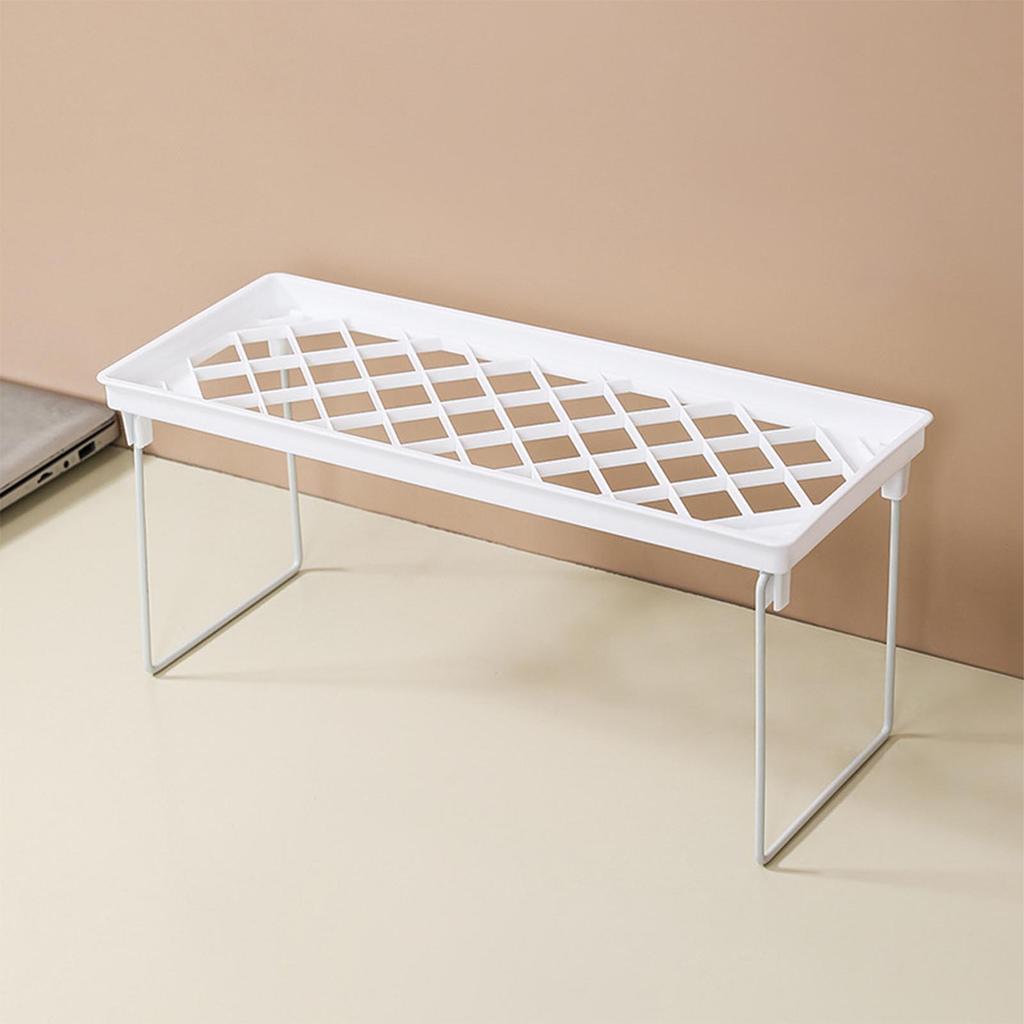 Kitchen Stacking Shelf Plastic and Metal Multifunctional Stackable Kitchen Counter Shelf  