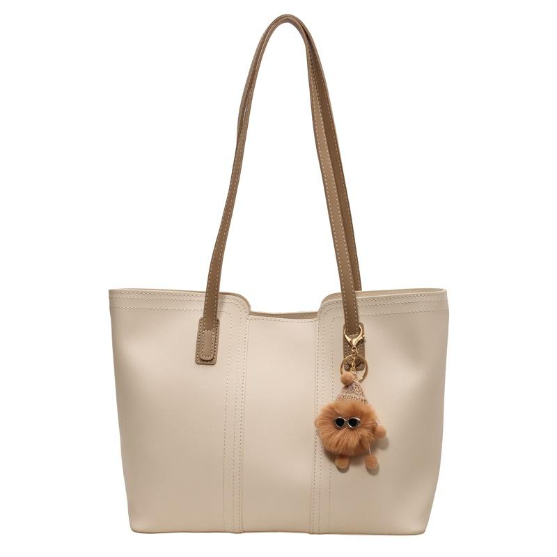 

Bag women s new fashion trend shoulder bag women s simple and versatile small bag popular soft leather tote bag women Without pendant белый