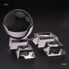 Transparent Trapezoidal Crystal Glass Ball & Mineral Display Stand