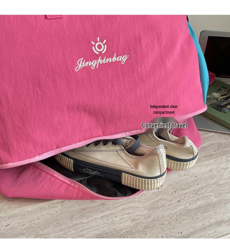 INS Dopamine Fashion Travel Bag: High-Style, Short-Distance, Large Capacity Gym Bag with Wet/Dry Separation