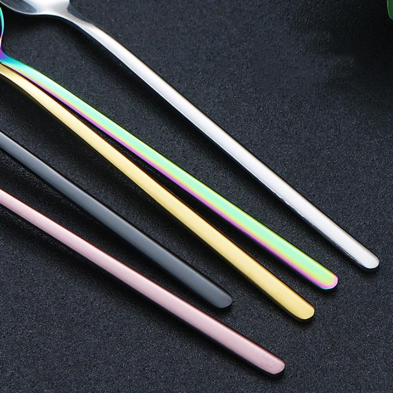 4Pcs Mini Teaspoon Set 18/8 Stainless Steel Gold Tea Spoon Small Silver Dessert Scoop Mirror Polished Tableware For Party