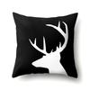 Polyester Pillowcase Black and White Printed Pillowcase Waist Cushion Cover Geometric Cushion Head Cushion Cover