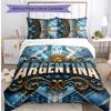 Set Biancheria da Letto Stampata Calcio Argentina 3 Pezzi Copriletto Traspirante Accogliente come Regalo per Inaugurazione Casa o Festa