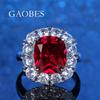 **European Style Red Sapphire & Emerald Women's Ring, S925 Silver with Simulated Diamonds**