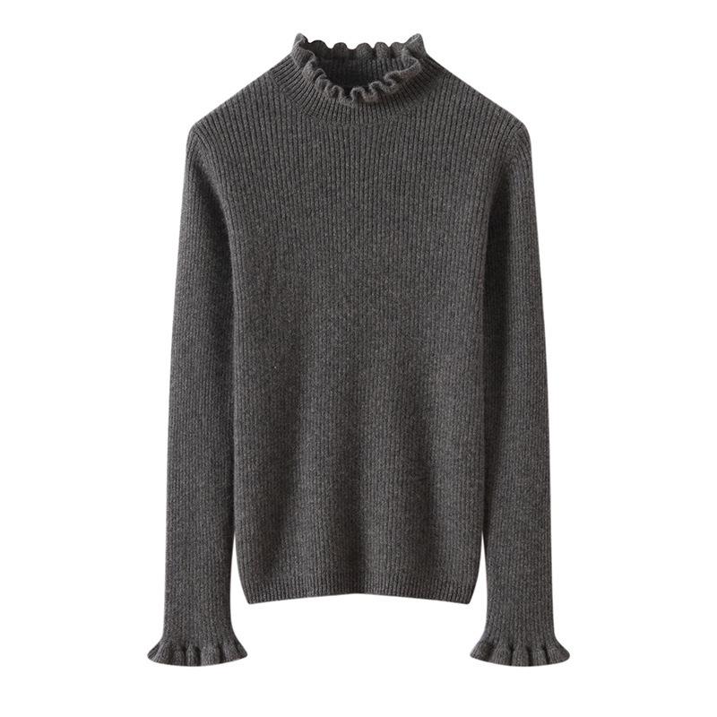 Autumn Winter Cashmere Knit Base Layer - Women's Soft & Comfortable Solid Color Fashion Top