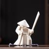 Ceramic Swordsman Incense Holder: Creative Sword-Dancing Ornament & Stick Burner Base