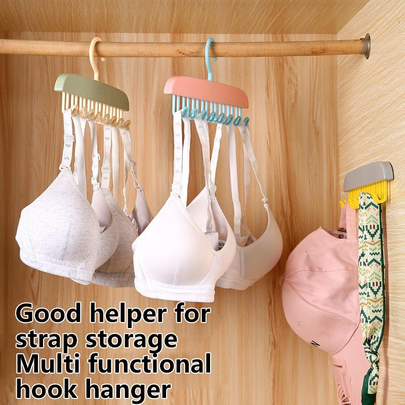 1Pc Household Multifunctional Eight Hook Clothes Hanger And Bathroom Traceless High Aesthetic Candy Color Storage Hook 28*14cm синий