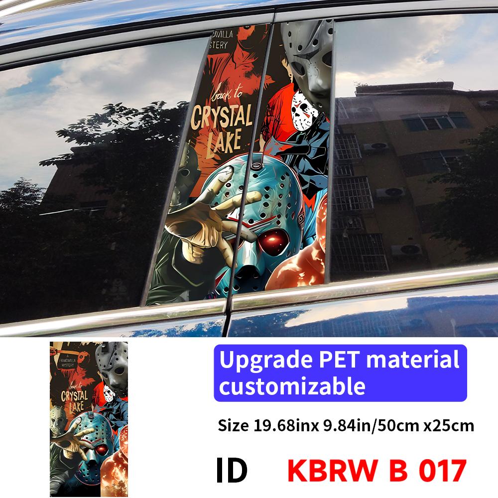 Adesivi per Auto Personaggi Horror Fantasma Halloween Montante B Auto Copertura Decorativa Impermeabile Graffi Portiere Auto Montante Parasole Decalcomanie