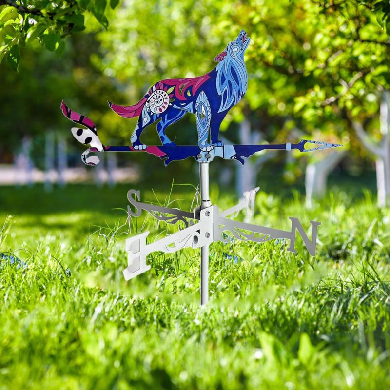 Metal Weathervane Rooster Wind Direction Indicator Farmhouse Garden Weather Vane Spinner Measuring Tools Outdoor Decorations