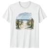 Beach Scene Coastal Scenery Mens T-Shirt Womens Tee Graphic Unisex