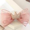 3D Bow Mesh Hair Clip & Crown Headband for Girls