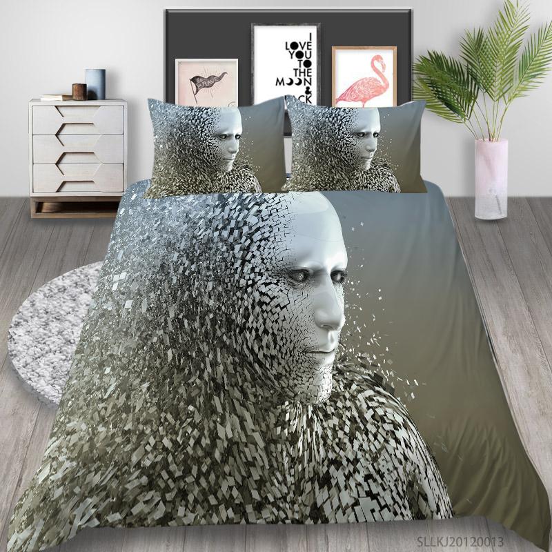 Luxury Furniture Bedding Set New Bedspread 3D Figure Print Family Bedroom Full Size Quilt Cover and Pillowcase Microfiber