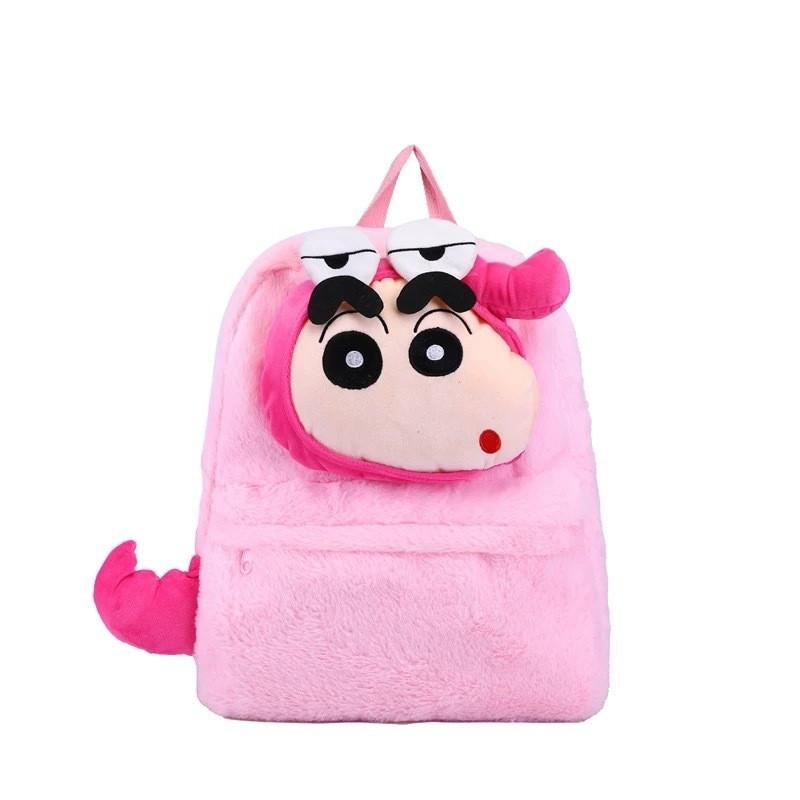 Shinchan Cartoon Crayon Doll Backpack Fluffy Kid Backpack For School Outings And