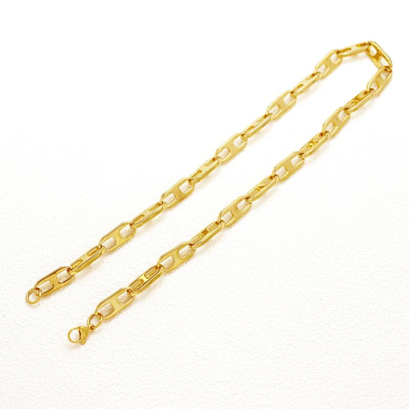 Jewelry Titanium Steel Necklace Creative Japanese Word Chain Versatile Clavicle Bare Chain Ot Buckle Set Stainless Steel Jewelry