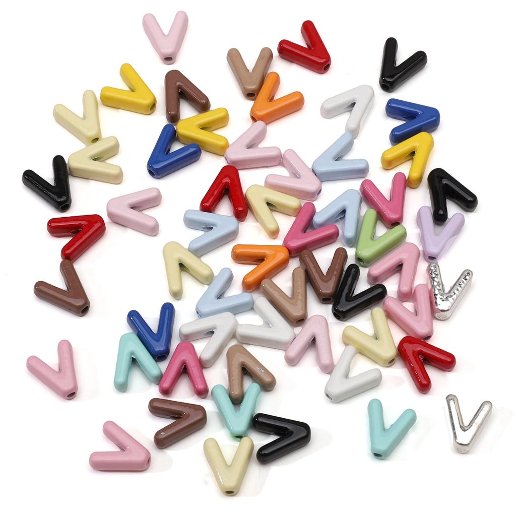 5Pcs Alloy Small Colored Drip Oil Letter Beads Bead For DIY Handmade Materials Bracelets Necklaces Jewelry Making