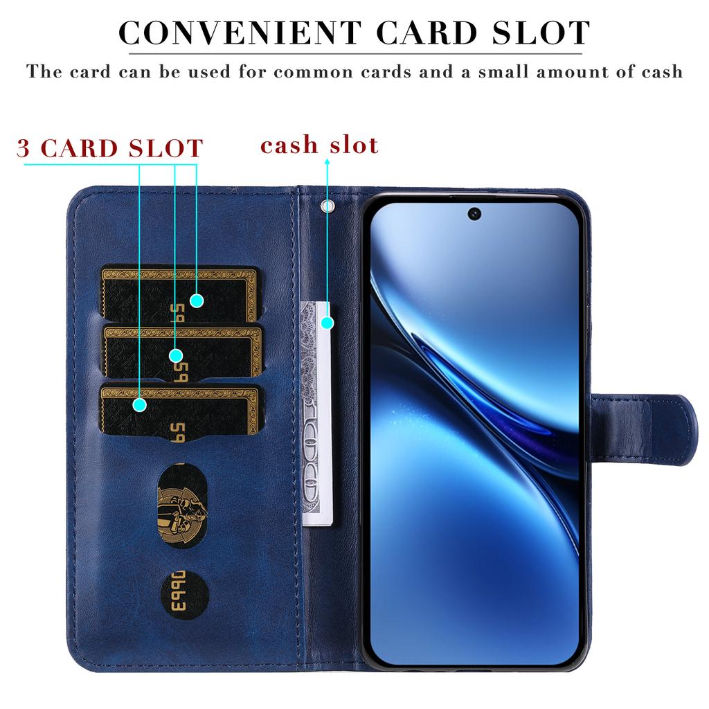 For Vivo X200 5G Case Zipper Wallet Calf Texture PU Leather Phone Cover