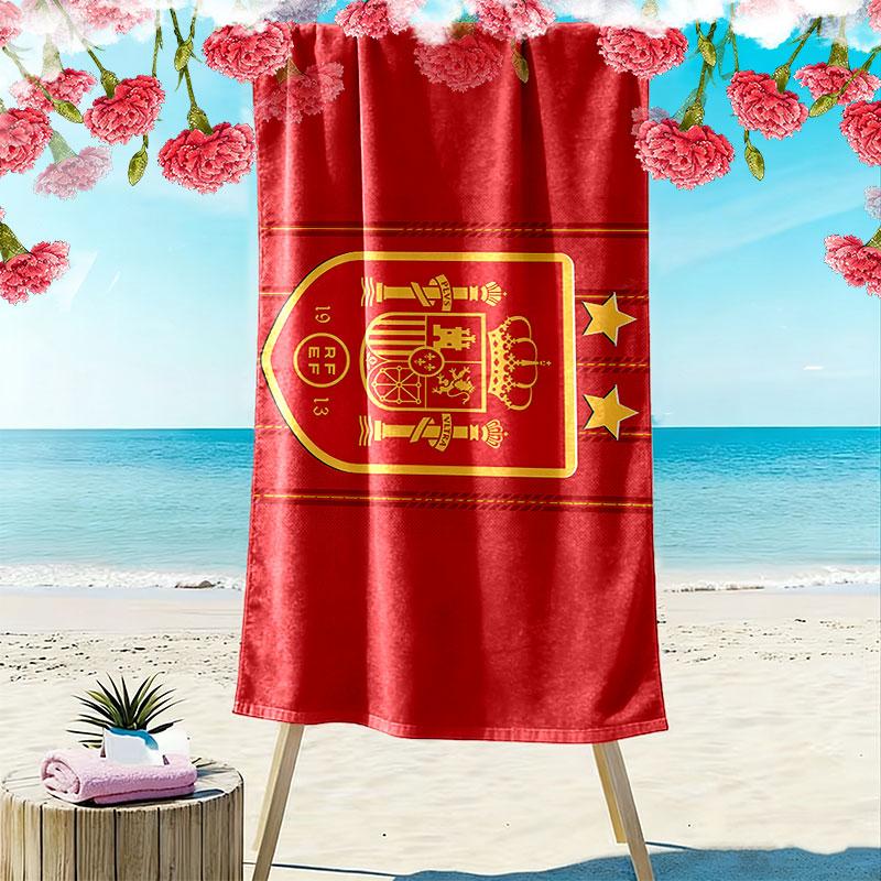 Spain Print Beach Towel, Large Soft Quick Dry Towel for Beach Camping Swimming