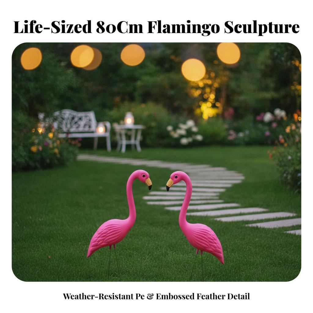 Flamingo Garden Ornament Sturdy Eye-Catching for Courtyard